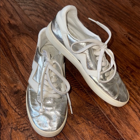 Stuart Weitzman Silver and White Women's Sneakers - Picture 3 of 14